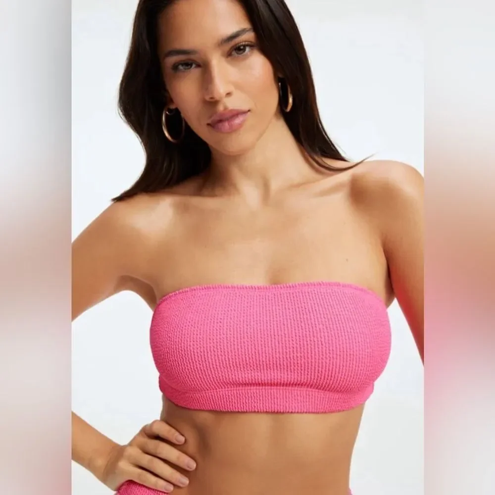 Good American L/XL Size 3/4 Pink Better Bandeau Top Always Fits Pink Top NWT